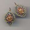 Antieke oorhangers met email en diamant